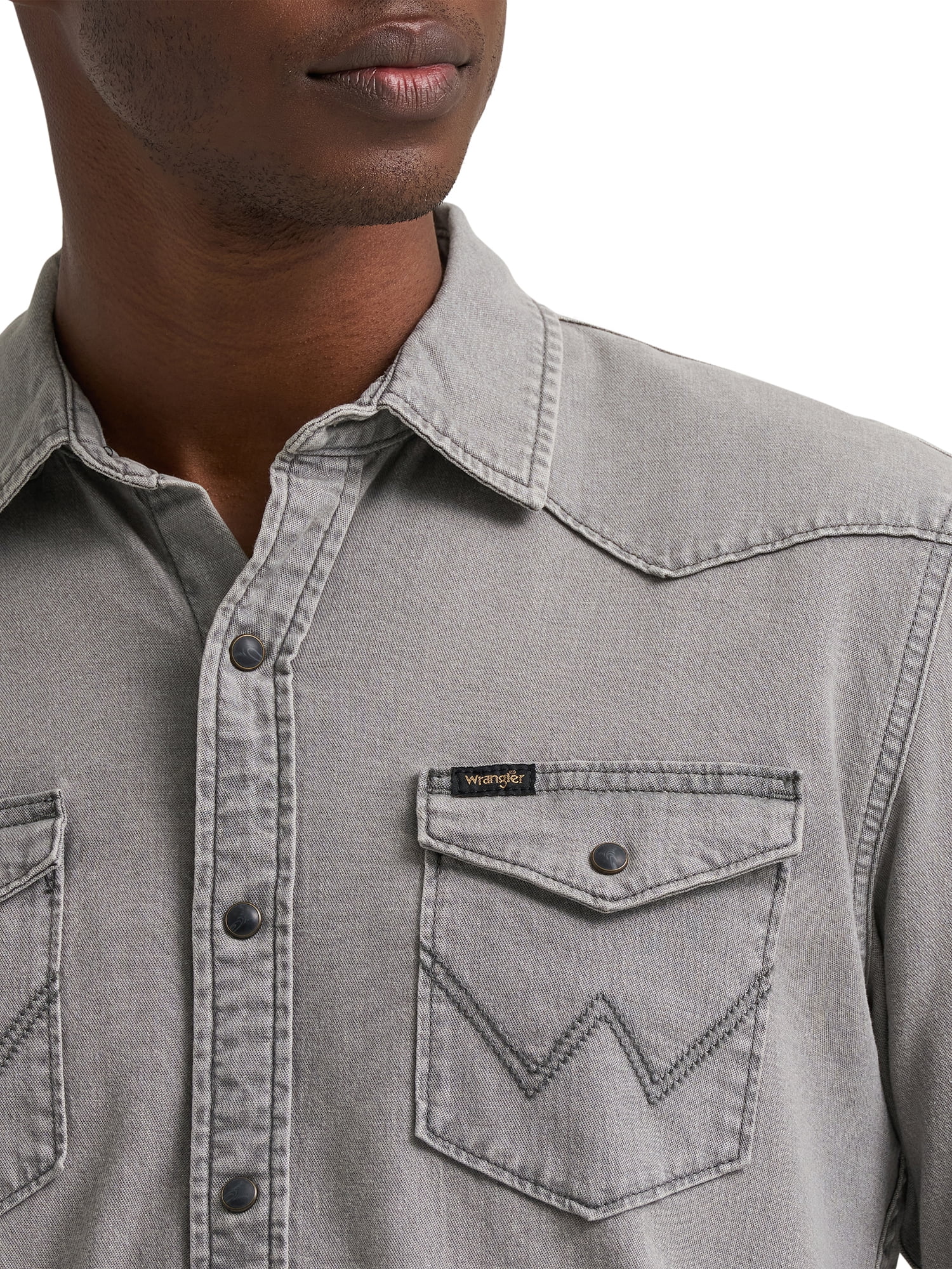 Wrangler® Men's Regular Fit Long Sleeve Denim Shirt, S-2XL