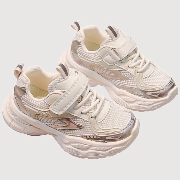 Gyujnb Breathable Mesh Hook and Loop Low Top Platform Casual Sneakers (Little Girls, Big Girls),10-10.5 Years