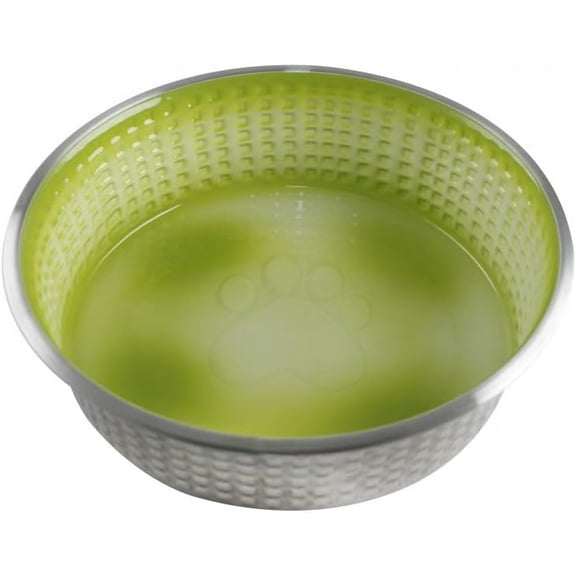 INDIPETS Jack and Jill Bowl Collection: Non-Skid Pet Water and Food Bowl | 12 oz, 5 Inches, Small, Lime (PN: 800426)