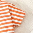 thumbnail image 5 of Toddler Baby Girls Summer Dress 3T Girls Short Sleeve Round Neckline Stripe Dress Orange, 5 of 7