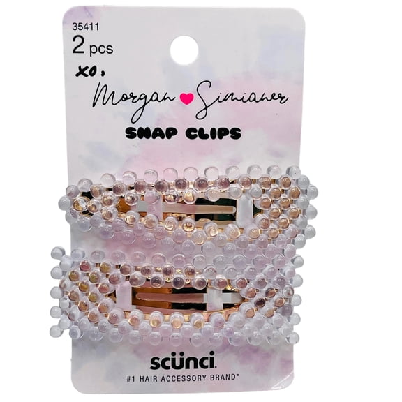 SCUNCI xo MORGAN SIMIANER Clear Bubble Snap Clips Set Barrette Hair Accessory