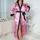 thumbnail image 1 of Pijamas de talla grande para mujer, moda informal, pijamas holgados con estampado, camisón sexy largo de seda para mujer, 1 of 5