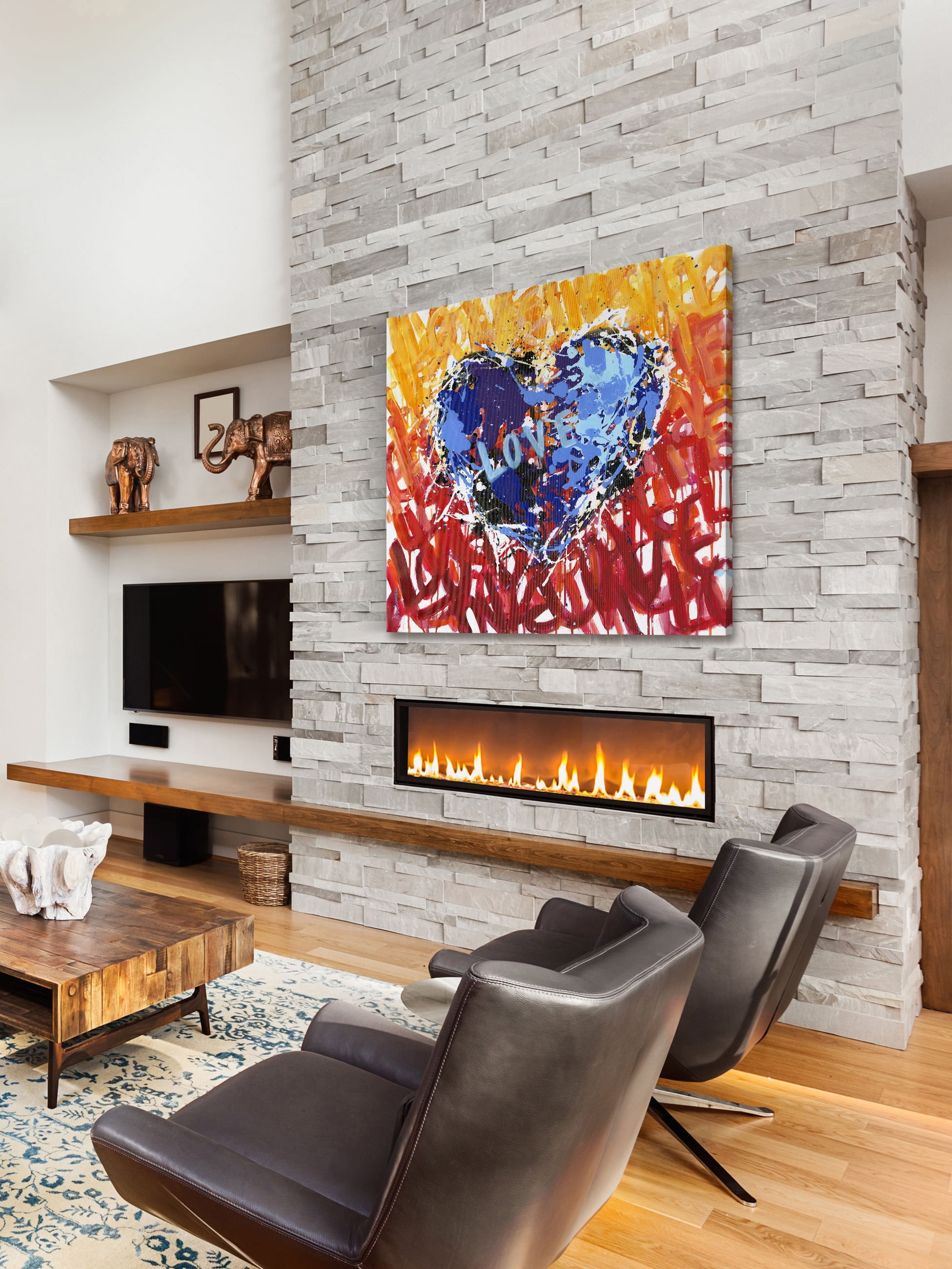 "Messy Love" Painting Print on Wrapped Canvas