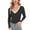 Black, variant on Olyvenn 2022 Womens's V-Neck Long Sleeve Lace Patchwork Solid Shirts Blouse Womens Tops Skinny Slim Fit Casual Fashion Top Pink L