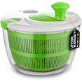 thumbnail image 1 of Zulay Kitchen Salad Spinner Large 5L Capacity - Manual Lettuce Spinner with Secure Lid Lock & Rotary Handle - Easy to Use Salad Spinners with Bowl, Colander & Built-in Draining System (Green), 1 of 8