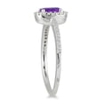 thumbnail image 2 of SZUL Women's Amethyst and Diamond Halo Ring in 10k White Gold, 2 of 5