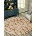 thumbnail image 5 of Unique Loom Outdoor Trellis Collection Area Rug - Links Trellis (4' 1" Round Natural/Brown), 5 of 7
