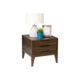 thumbnail image 2 of SIMPLIHOME Harper Table d'Appoint Carrée en Bois Franc Massif de 22 Pouces de Large Style Milieu du Siècle Moderne en Noyer Brun avec Rangement, 2 Tiroirs, pour le Salon et la Chambre, 2 of 6
