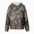 thumbnail image 6 of TOWED22 Girl's Camo Hoodies Long Sleeve Drop Shoulder Hooded Sweatshirts Pullover Tops Vintage Streetwear,Dark Gray,2-3, 6 of 6
