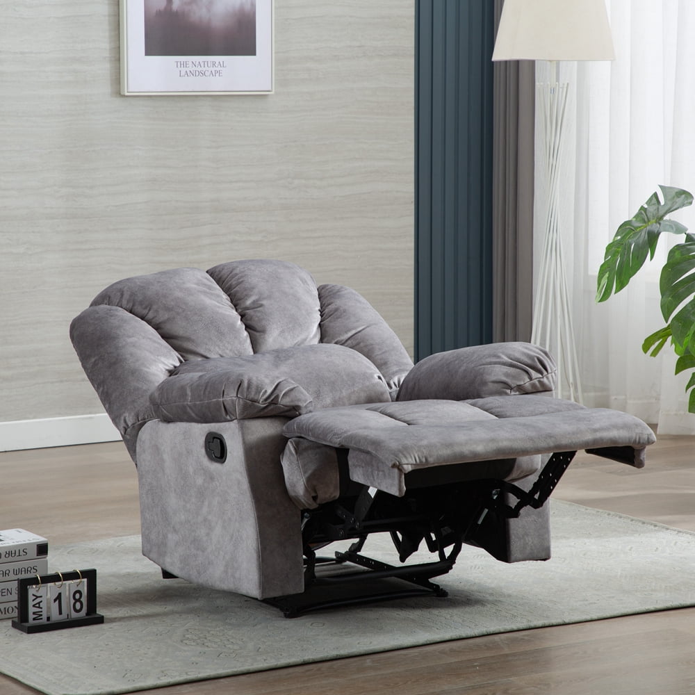 LIPOBAO Art Life Manual Recliner Chair - Comfortable Velvet Fabric