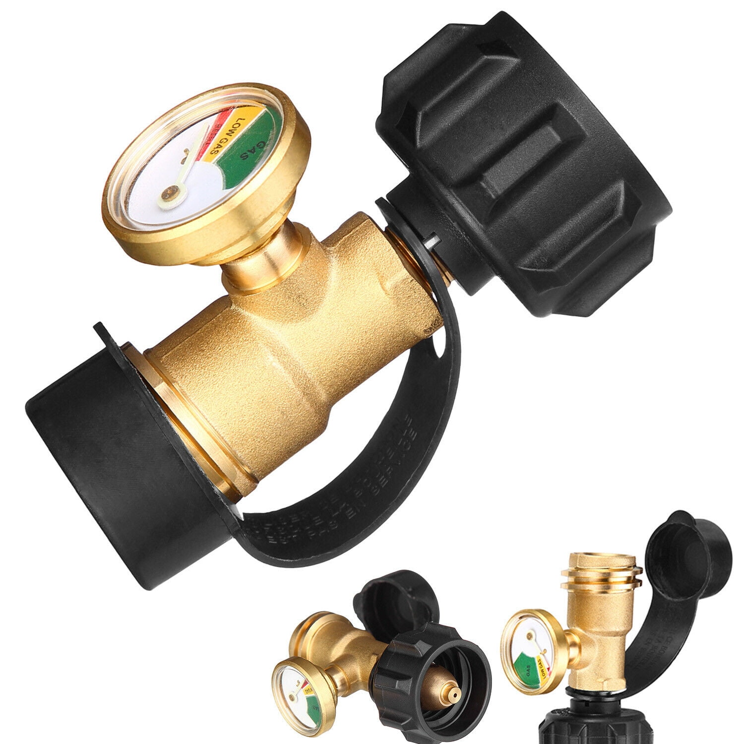 Propane Tank Gauge Grill BBQ RV Pressure Brass Adapter Gas Level Meter