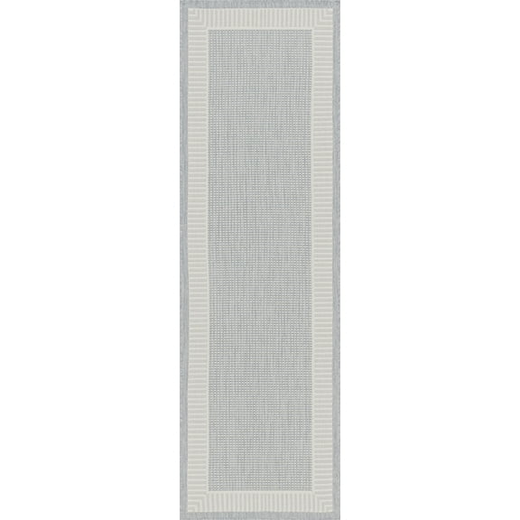 Tayse Eco Area Rug ECO1104 Transitional Gray Lines Banded 2' 2" x 7' 3" Rectangle