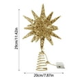 thumbnail image 3 of Christmas Tree Topper, Plug in 3D Starburst Xmas Lighted Star Tree Topper, Remote Control & Timer Light Up Vintage Moravian Tree Topper for Christmas Decoraiton, Warm Light, Champagne Gold , 11.4", 3 of 6