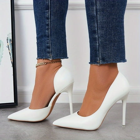 

Women s Pointed Toe High Heels Slip On Stiletto Court Sexy Black Versatile Dress Heels