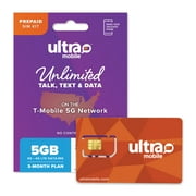 Ultra Mobile 3 Month Wireless Prepaid SIM Card Kit, 5GB Plan
