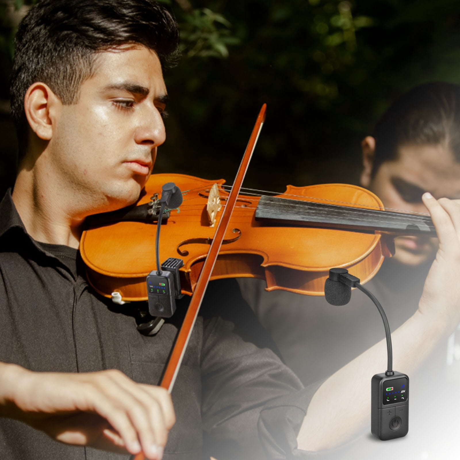HUISZJ Instrument Microphone, Violin Performance Wireless Microphone, Rechargeable Professional Sound Pickup