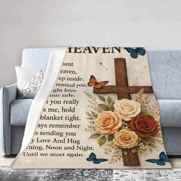 Memorial Comfort Blanket Gift Throw Blanket Cozy Soft Christian Sympathy Gift for Loss of Loved One 50x40