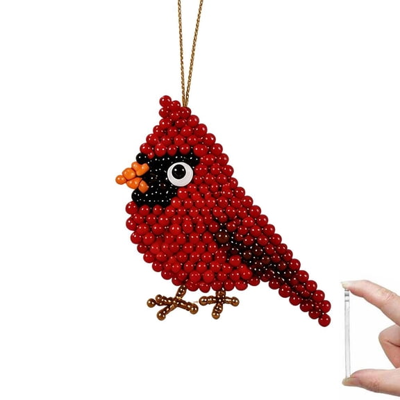DIY Bird Beading Kit for Adults Beginners, 2D Beaded Embroidery Craft Set with Colorful Beads