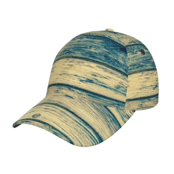 Fotbe Retro Wooden Gorro Clásico de Béisbol, Gorra Ajustable con Broche Snapback, Gorro de Exterior de Algodón Suave