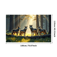 thumbnail image 3 of Forest Scene with Wolves Backdrop Banner Decorative Background for Party Supplies Photography Props Wildlife Themed Events Nature Celebrations, 3 of 4