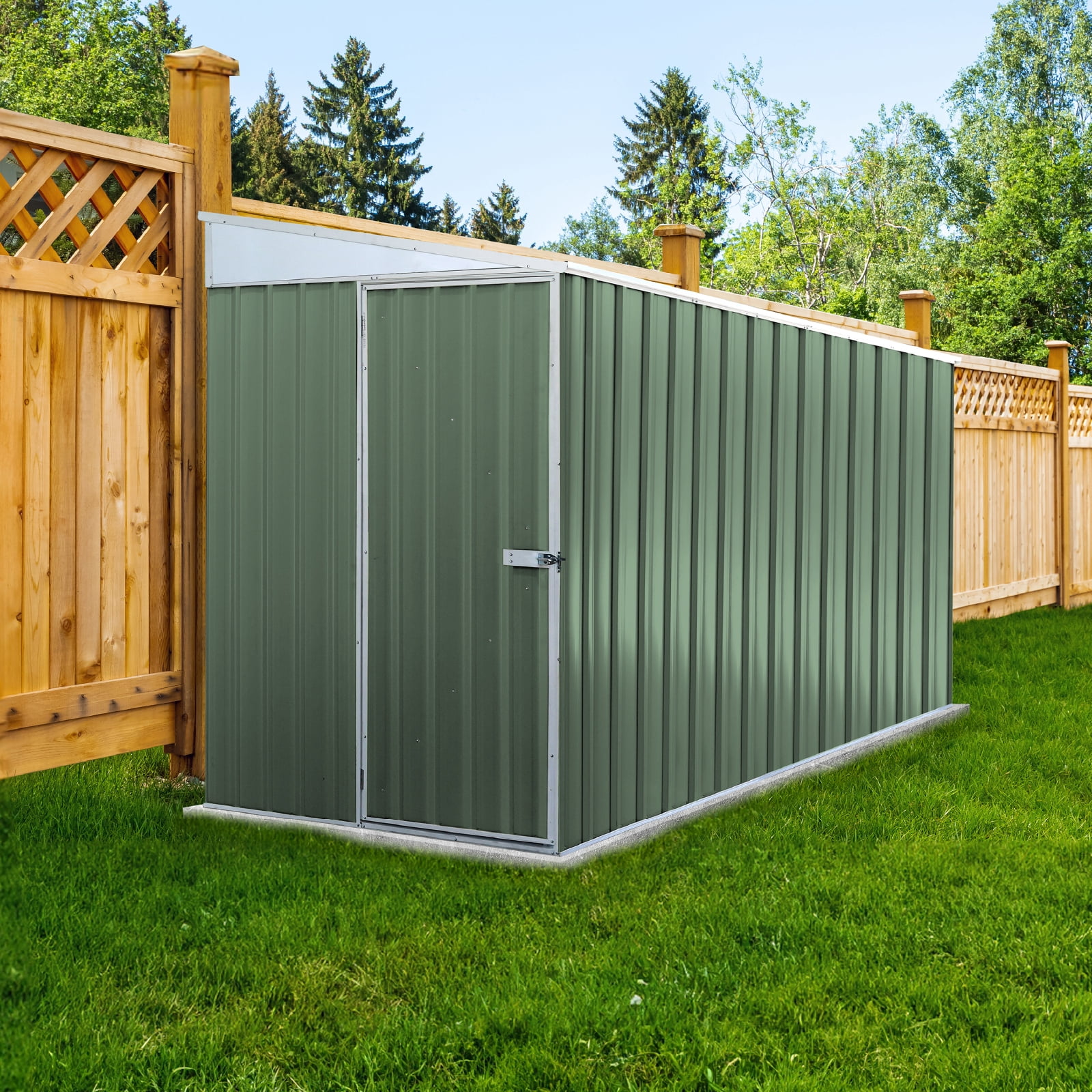 Absco Durango 5' x 10' Metal Bike Shed - Pale Eucalypt