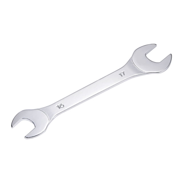 Llave de boca delgada Uxcell, 16mm x 17mm, chapada en cromo espejo de acero de alto carbono