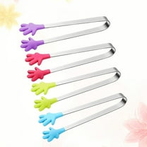 Raindrops 4Pcs Stainless Steel Mini Tongs Assorted Color for Serving Food at Home Party