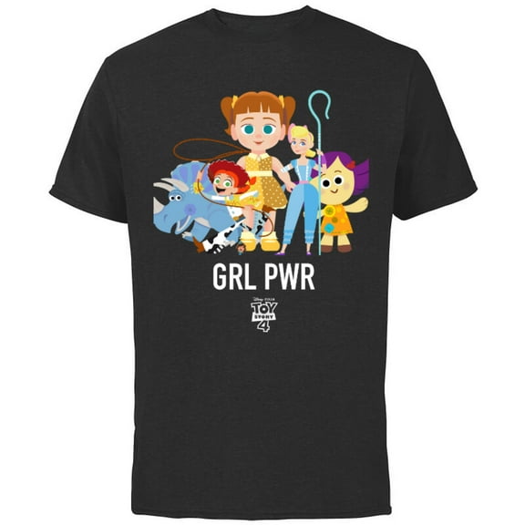 Disney PIXAR Toy Story 4 GRL PWR Stylized T-Shirt - Short Sleeve Cotton T-Shirt for Adults - Customized-Black