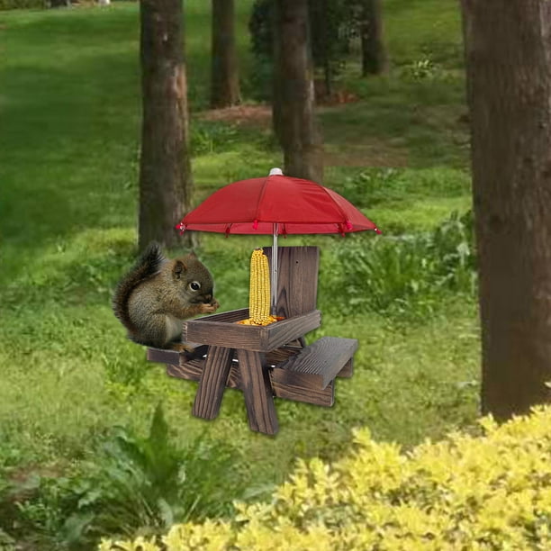 Mangeoires pour écureuils Mangeoire Chipmunk en bois pour jardin avec 