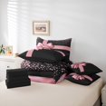 thumbnail image 5 of Homewish Glitter Romantic Bowknot Twin Bedding Sets 7-Piece, Black Pink Fashion Bedding Comforter Set, Couple Valentine's Day Reversible Sheet Sets, Luxury Bedroom Decor, 5 of 7