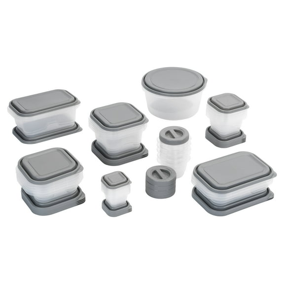 GoodCook EveryWare 30 Count Assorted Meal Prep Food Storage Container Set with Snap-Shut Lids