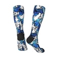 thumbnail image 4 of Bingfone Compression Socks For Women And Men Long Socks For Running Athletic Cycling Nurse-Blue And White Butterflies, 4 of 9