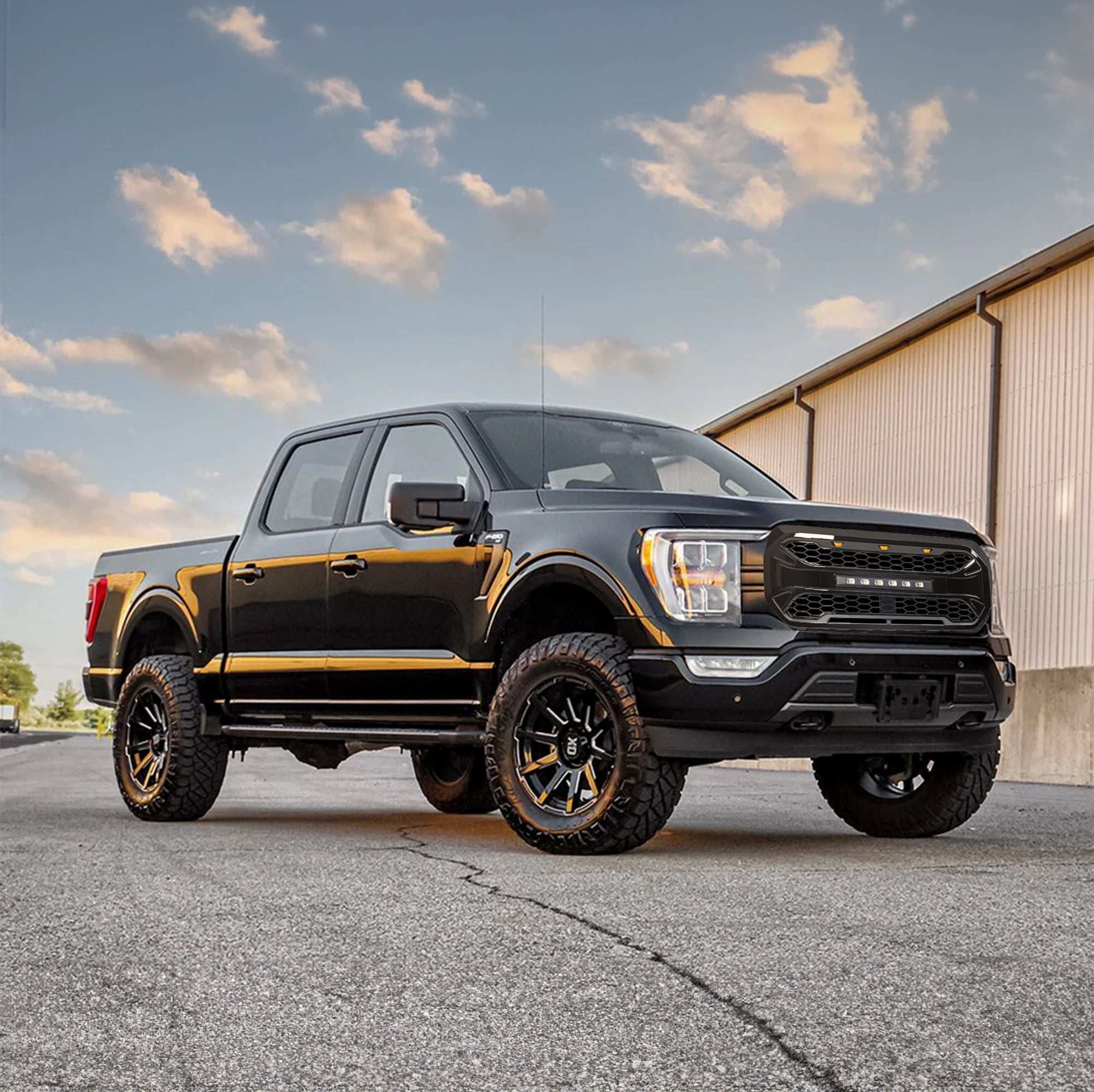 AMERICAN MODIFIED Armor Grille for 2021-2023 Ford F150, Glossy Black