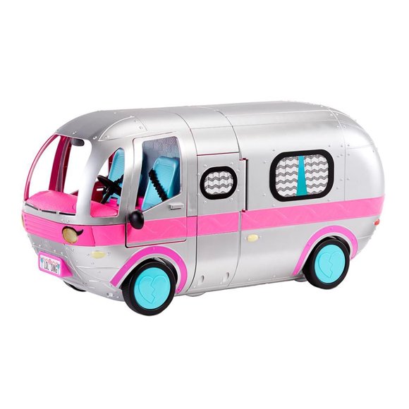 LOL Surprise OMG Glamper Fashion Camper with 55+ Surprises Fully-Furnished with Light Up Pool, Water Slide, Bunk Beds, Cafe, Bathroom, Closet, Vanity, BBQ Grill, and DJ Booth - Gift for Ages 6+