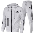 thumbnail image 4 of Sudadera con capucha y pantalones con cremallera de primavera y otoño para hombre de 2 piezas, traje de jogging transpirable de alta calidad a la moda para ocio y fitness 2024, 4 of 5