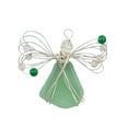 thumbnail image 2 of SMKE 2Pc Handmade Sea Glass Wire-Wrapped Angel Ornament,Angel Wing Car Pendant,Natural-Style Anniversary Holiday Decor,Personalized Gift Accessory,Multi-Scene Room/Backpack/Keychain Hanger Green, 2 of 5