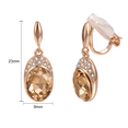 thumbnail image 4 of Yoursfs Champagne Gold Crystal Oval Clip on Earrings for Women Gold Plated Non Pierced Ears Prom Evening Earrings Clips Trendy Jewelry, 4 of 5
