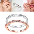 thumbnail image 4 of 2 Piezas de Anillos Nuevo de Imitación Clásico Pareja Boda Niñas con Hugo Anillo de dedo, 4 of 10