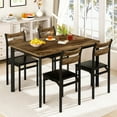 thumbnail image 5 of MIERES 5-Piece Dining Set: Solid Wood Dining Table with 4 PU Leather-Upholstered Chairs, Modern Dining Set, Small Dining Table, Ideal for Breakfast Nooks, Apartments, and Kitchens, Brown, 5 of 9