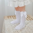 thumbnail image 4 of Baby Girl Knee High Socks Soft Hollow Out Long Socks Breathable Toddler Stockings Tube Socks, 4 of 5