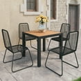 thumbnail image 1 of vidaXL 5 Piece Garden Dining Set PVC Rattan Black and Brown, 1 of 4