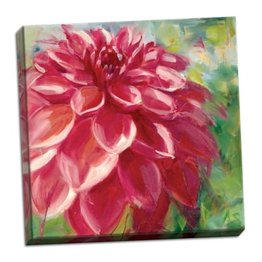 Gango Home Decor Modern Dahlia by Annie Salness (Ready to Hang); One 12x12in Hand-Stretched Canvas