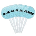 thumbnail image 1 of Jasper Cupcake Picks Toppers - Set of 6 - Blue Speckles, 1 of 1