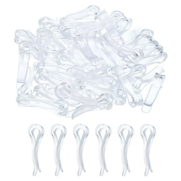 Clips de cocodrilo de plástico duraderos de 200 piezas, 1.54" claros en forma de U