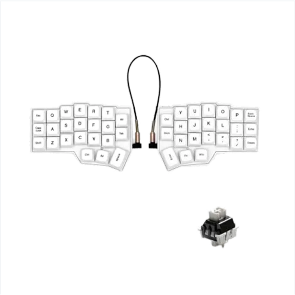 CORNE V4.1 Split 40% Wired Mechanical Keyboard, White