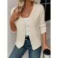 thumbnail image 3 of Sweaters for Women Fall Winter V Neck Button Down Cute Sweater Jacket Knit Tops  S, 3 of 8