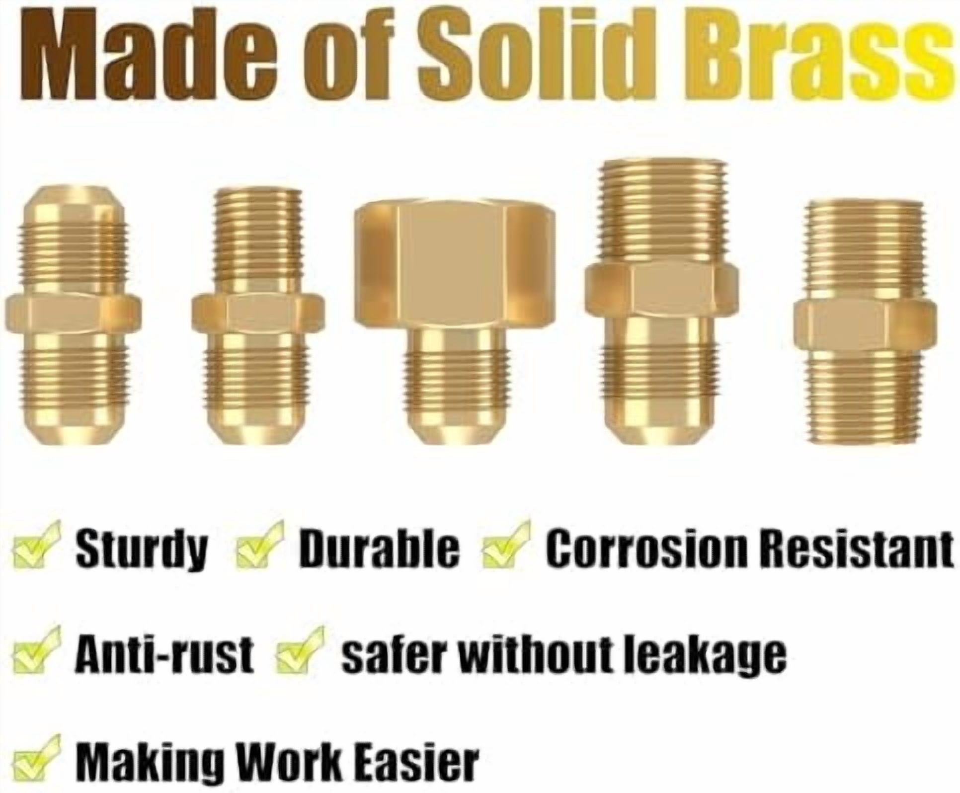 Upgraded 6 Feet High Pressure Braided Propane Hose Extension with Conversion Coupling 3/8" Flare to 1/2" Female NPT, 1/4" Male NPT, 3/8" Male Flare for BBQ Grill, Fire Pit