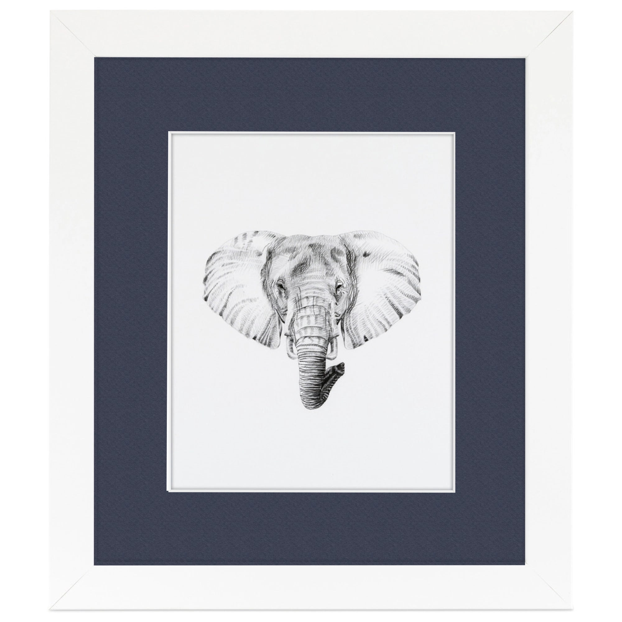 ArtToFrames 22x28" Matted Picture Frame with 18x24" Single Mat Photo Opening Framed in 1.25" Satin White Frame and 2" Blue Jay Mat (FWM-3966-22x28)