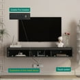 thumbnail image 4 of S-HOME Floating TV Stand, Wall Mounted TV Shelf with Led Lights & Power Outlet,High Gloss TV Cabinet for Black tv Stands for Living Room, 4 of 6