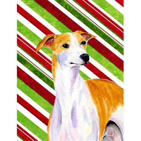Carolines Treasures Whippet Candy Cane Holiday Christmas Garden Size Flag